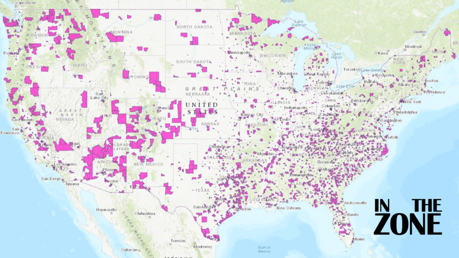 Map of Opportunity Zones in the United States