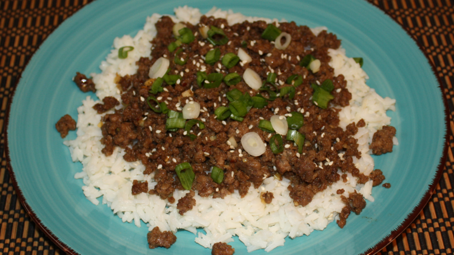 Korean Ground Beef with Rice